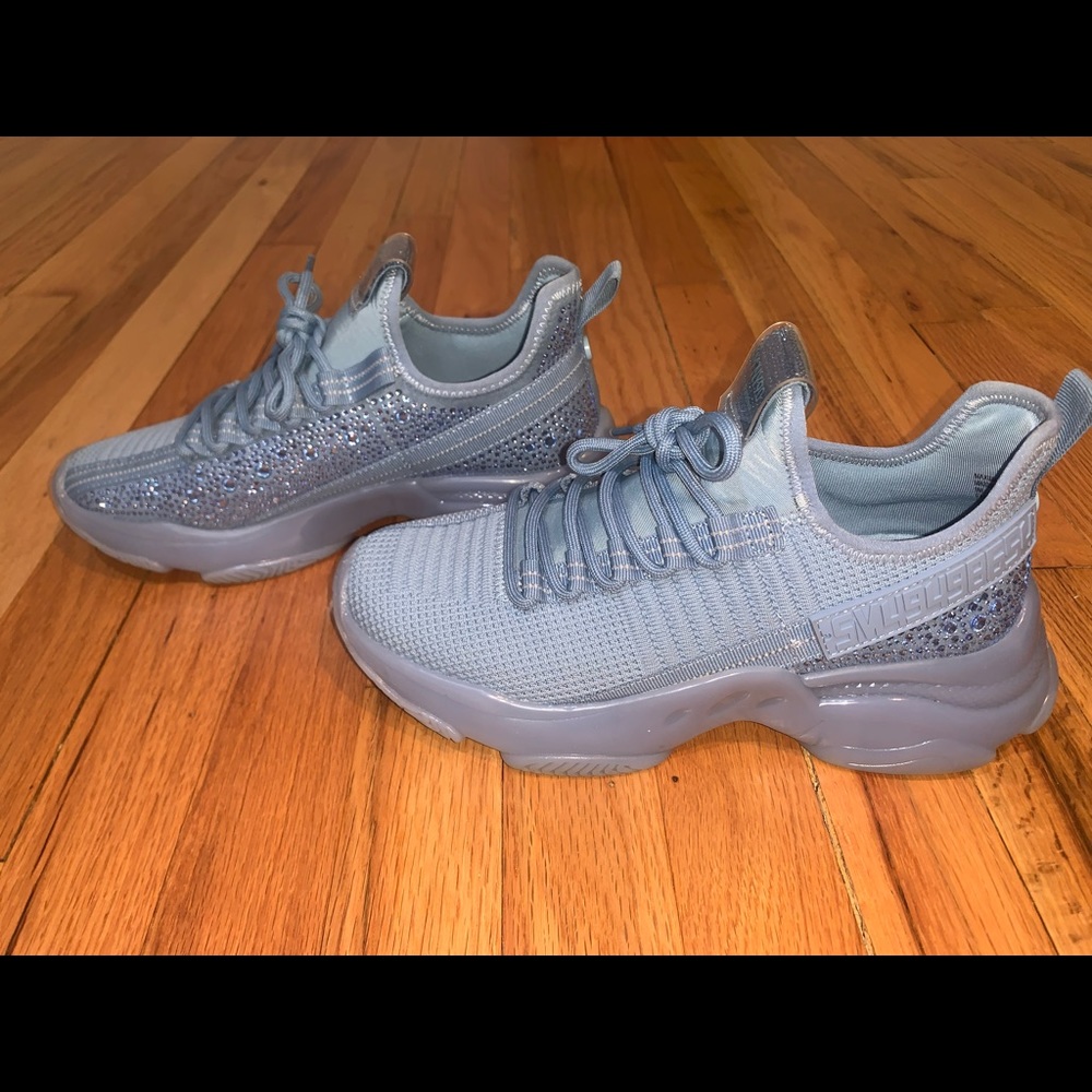 Light Blue Rhinestone Steve Madden Fashion Athletic Shoes